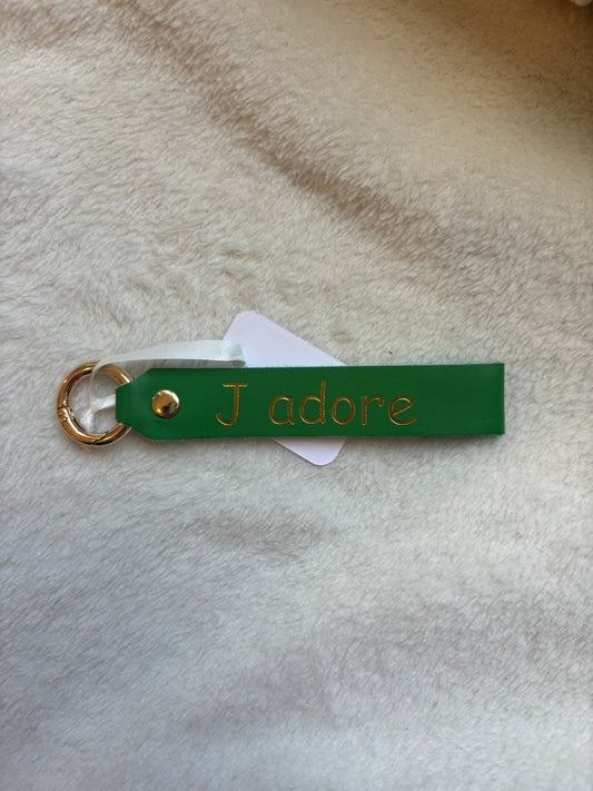 Porte clé J’adore Vert