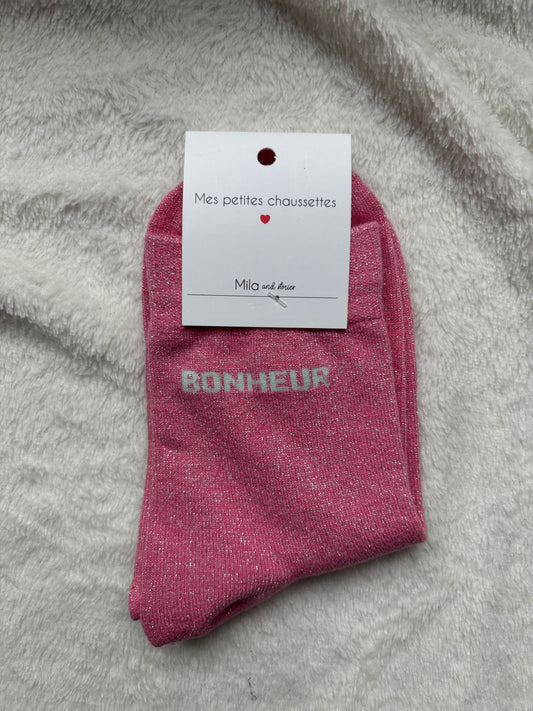 Chaussettes Bonheur rose