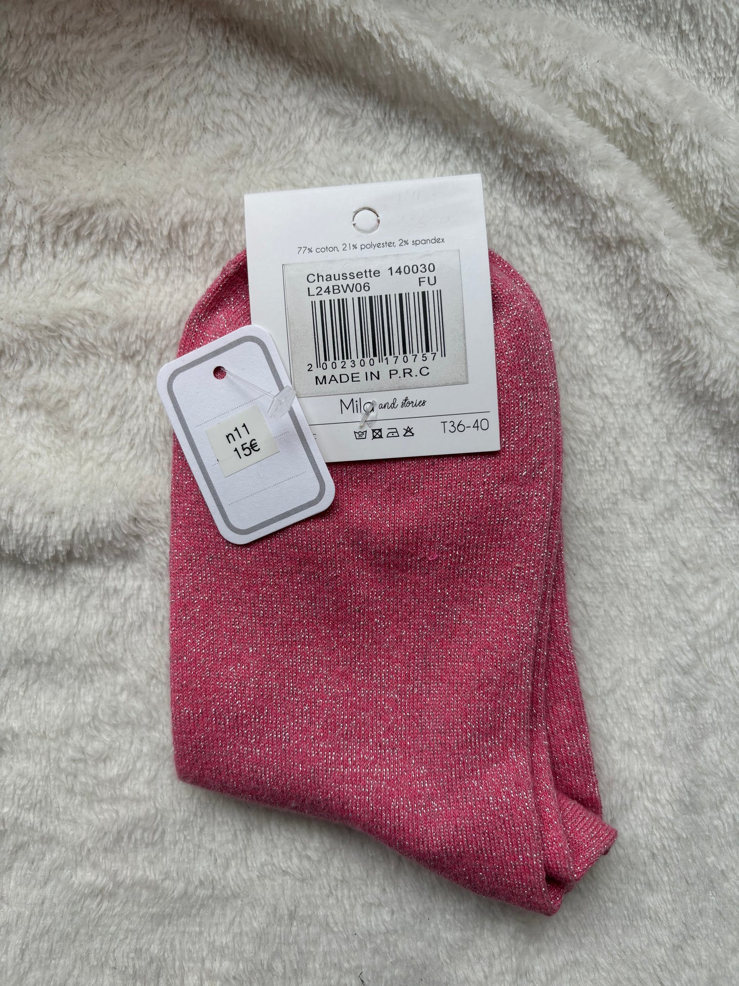 Chaussettes Bonheur rose